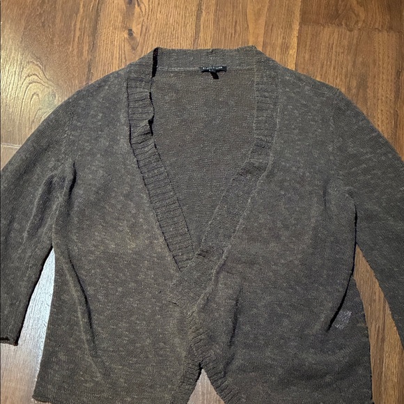 Eileen Fisher Brown Open-Front Cardigan - Picture 2 of 4